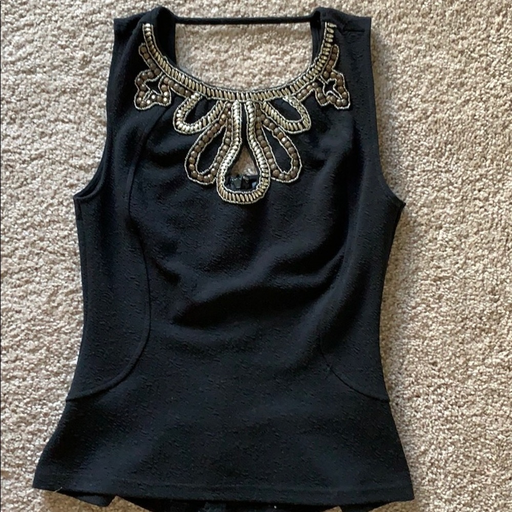 Black beaded top